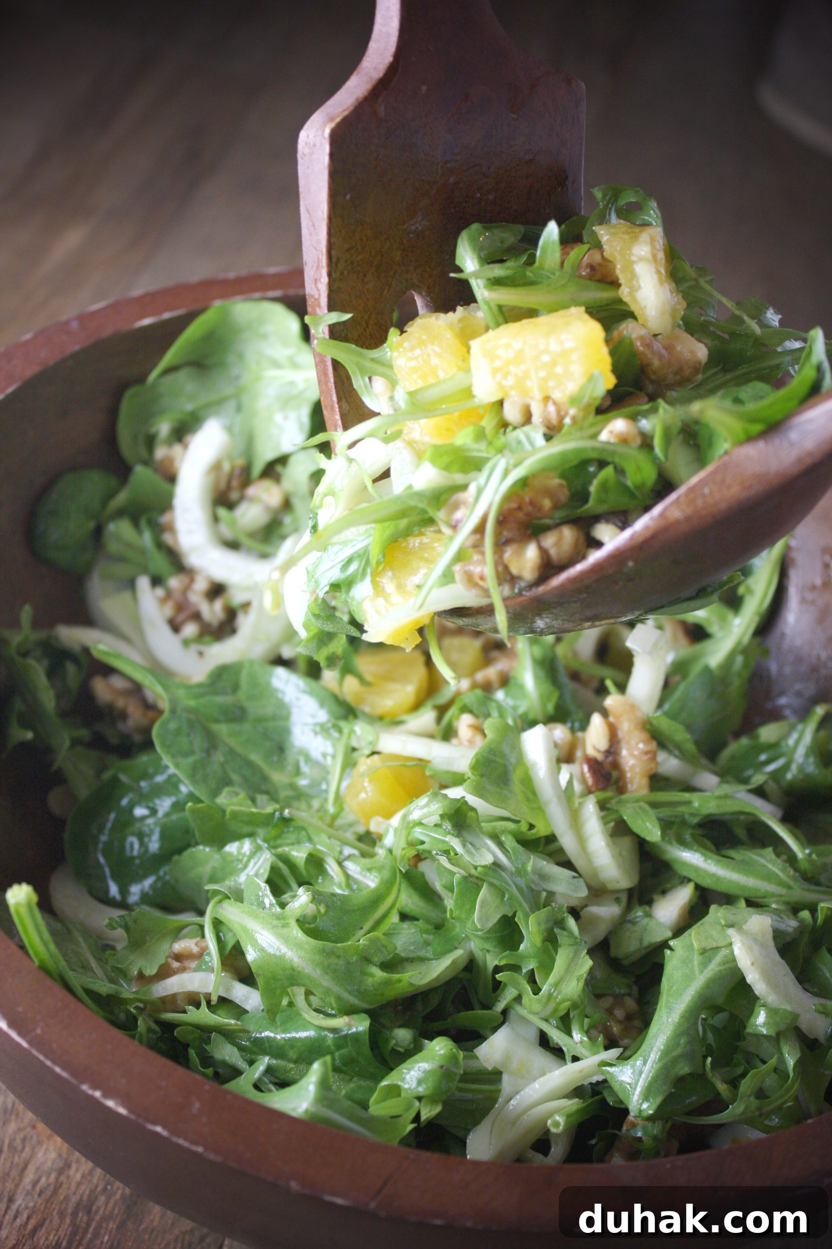 Crisp Orange, Fennel & Walnut Salad with Citrus Vinaigrette 9 Plated Orange, Fennel, and Walnut Salad