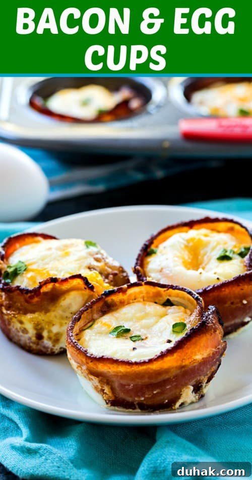 Bacon and Egg Cups make an easy low carb breakfast #healthy #keto #paleo