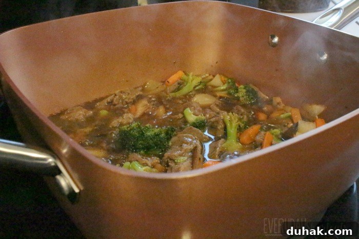 Copycat P.F. Chang’s Pepper Steak Recipe You Can Make at Home 3 pepper steak in pan