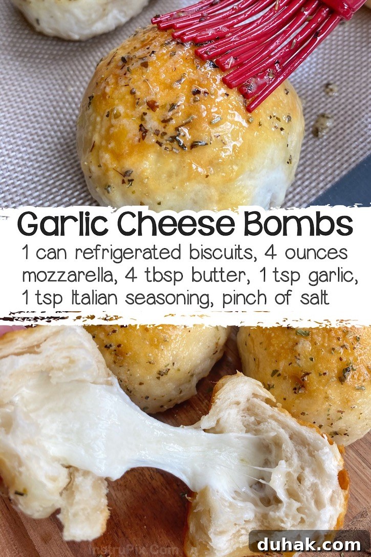 24 Creative Recipes You Can Make With Canned Refrigerated Dough 17 Biscuits stuffed with mozzarella, baked and brushed with garlic butter to make cheese bombs.