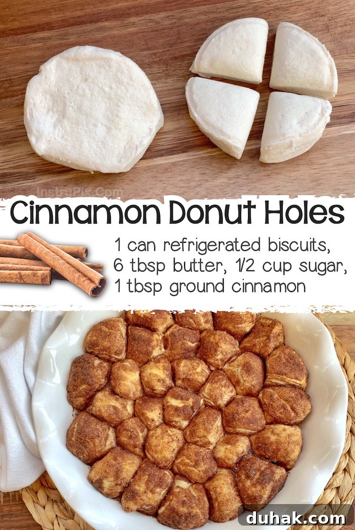 24 Creative Recipes You Can Make With Canned Refrigerated Dough 10 Donut holes made from biscuit dough, coated in butter and cinnamon sugar.