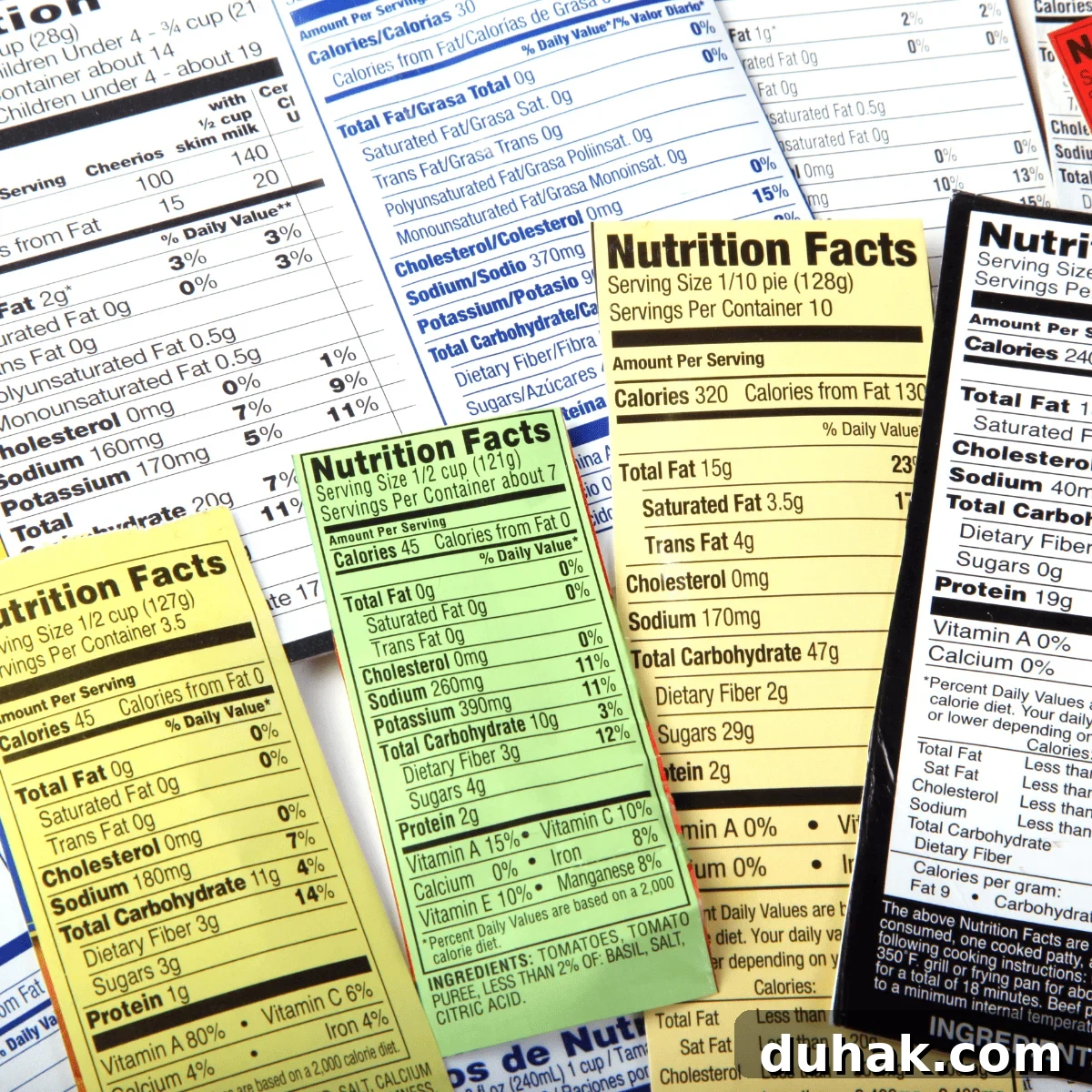 food nutrition labels