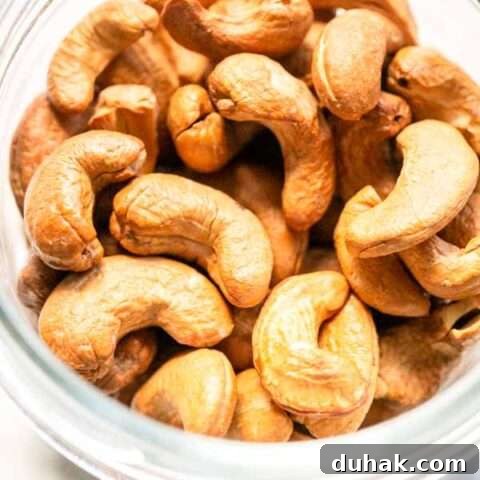 These Air Fryer Cashews are the best no oil needed and done in less than 10 minutes. Golden brown and crunchy. Serve as a snack or use in your recipes. Store for a long time. Want to try? Visit fastfoodbistro.com for the full recipe and instructions