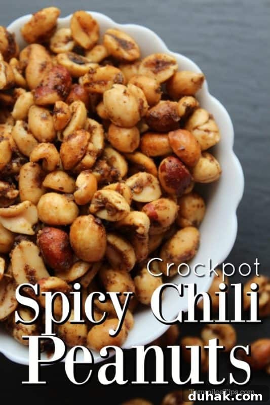 Spicy Crock-Pot Chili with Nuts: Slow Cooker Recipe 2 Crockpot Spicy Chili Peanuts over a bowl of chili nuts