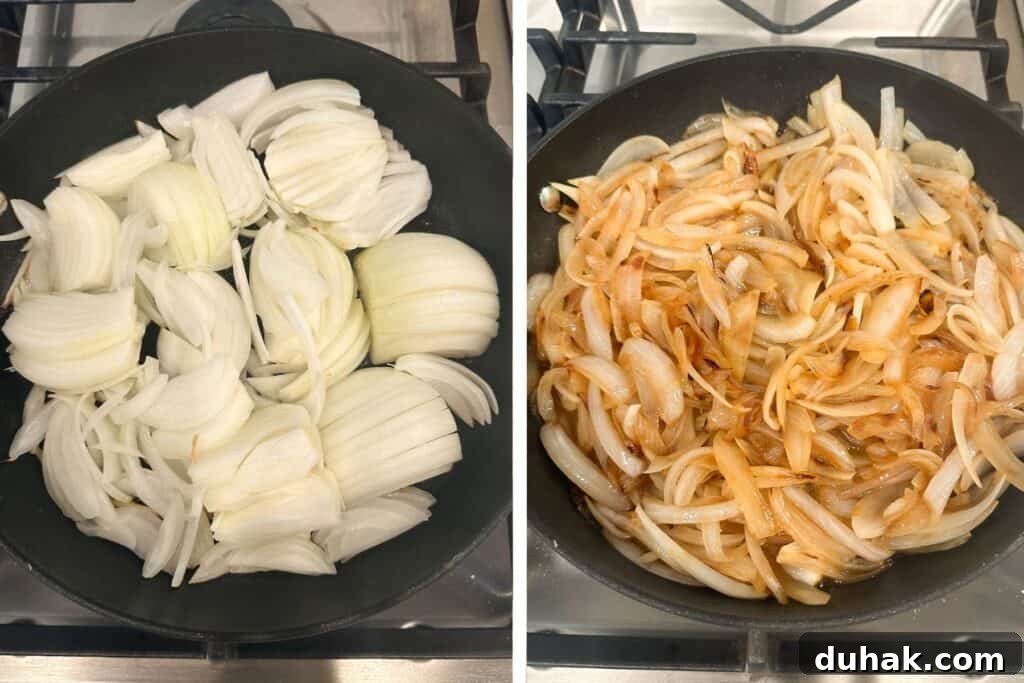How to Make Sweet Caramelized Onions for Any Dish 3 How to make caramelized onions in a cast iron pan.