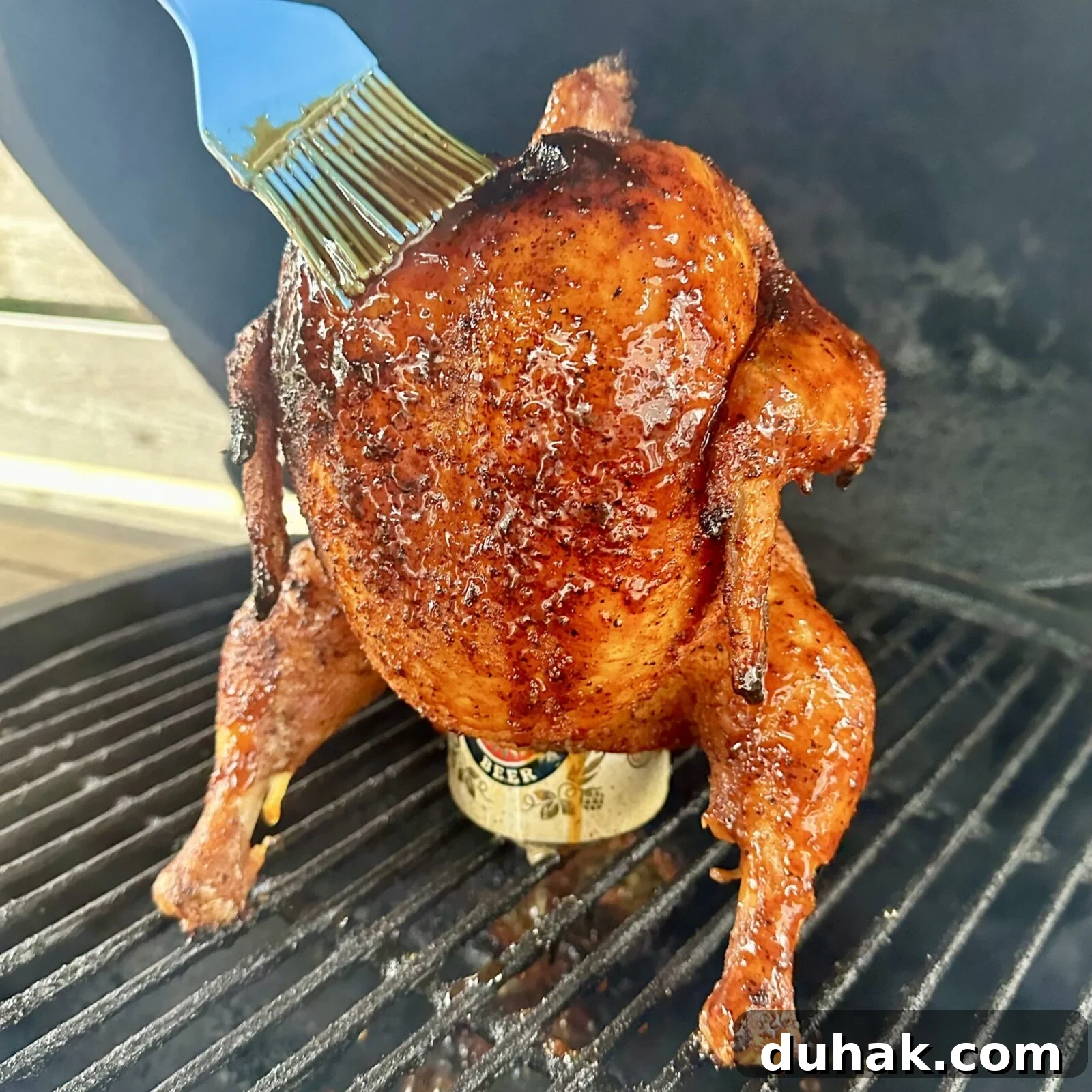 Smoked Beer-Can Chicken Recipe for Juicy, Crispy Skin 5 Saucy beer can chicken