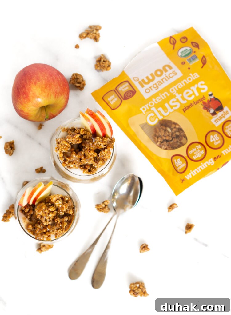 Pumpkin Chia Pudding Parfait Recipe for Fall Breakfast 4 Granola clusters