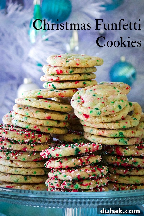 A plate of Christmas Funfetti Cookies.