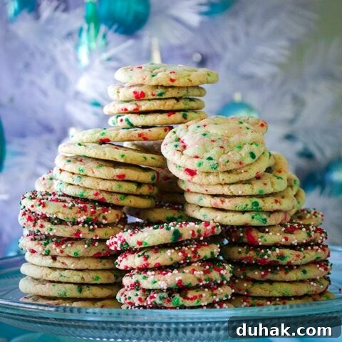A plate of Christmas Funfetti Cookies.