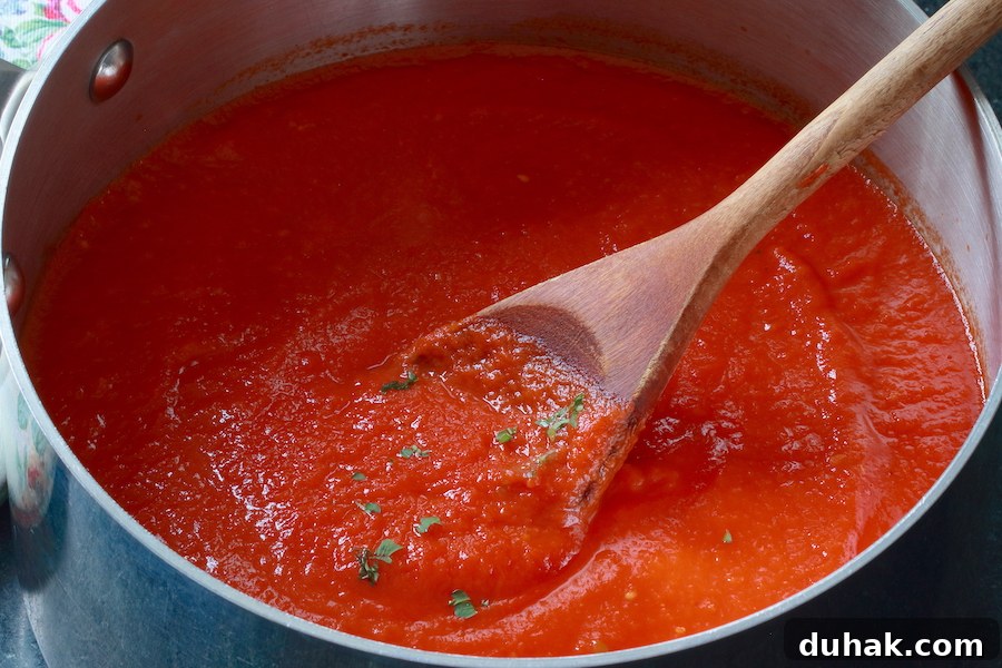 Gluten-Free Gnocchi Recipe: Light, Pillowy Potato Dumplings 3 A pot of Vegan Pasta Sauce being stirred with a wooden spoon