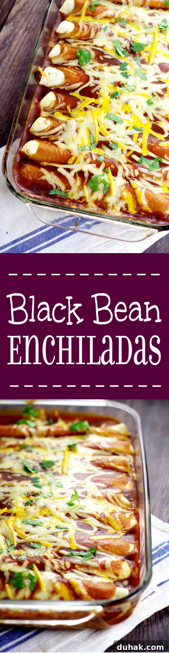 Black Bean Enchiladas. Simple and classic flavors are used for these Black Bean Enchiladas, that make a delicious, easy, and meatless family dinner. Love the simple ingredients in this recipe!